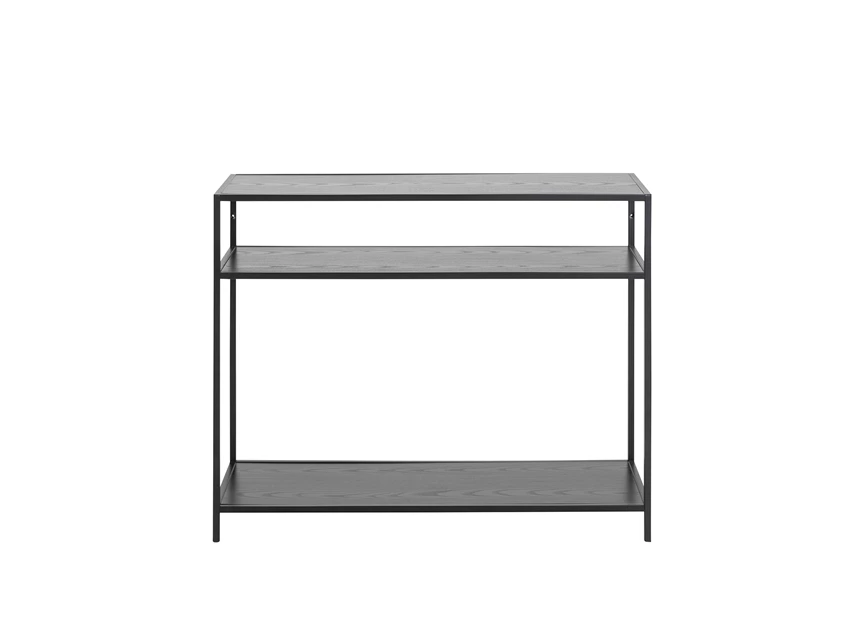 93702 seaford console zwart metaal hout actona recht vooraanzicht