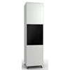 Napoli smalle hoge kast mat lak wit 1 glasdeur