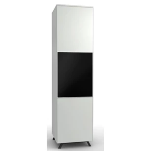 Napoli smalle hoge kast mat lak wit 1 glasdeur