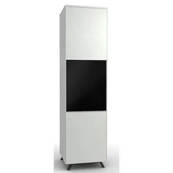 Napoli smalle hoge kast mat lak wit 1 glasdeur