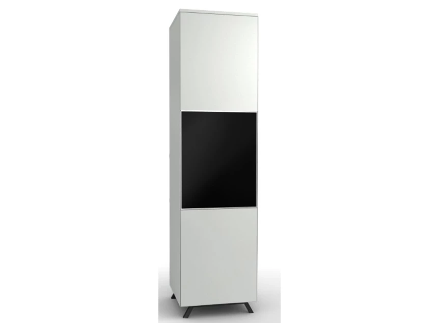 Napoli smalle hoge kast mat lak wit 1 glasdeur