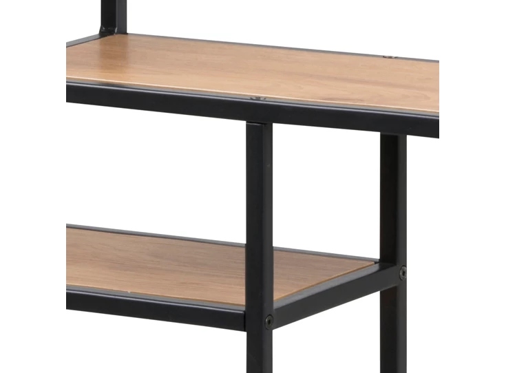 74953 seaford wandrek zwart metaal natuur hout 4 planken detail