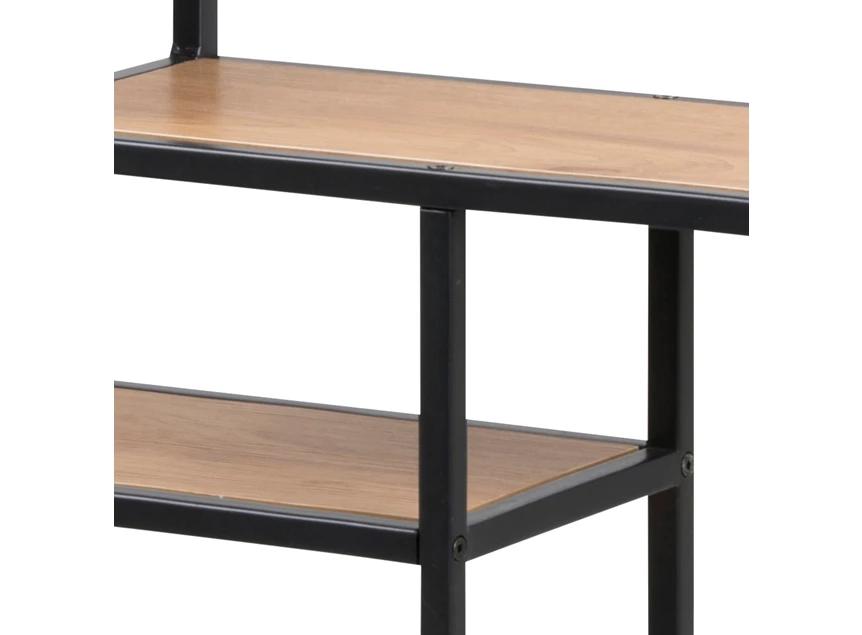 74953 seaford wandrek zwart metaal natuur hout 4 planken detail