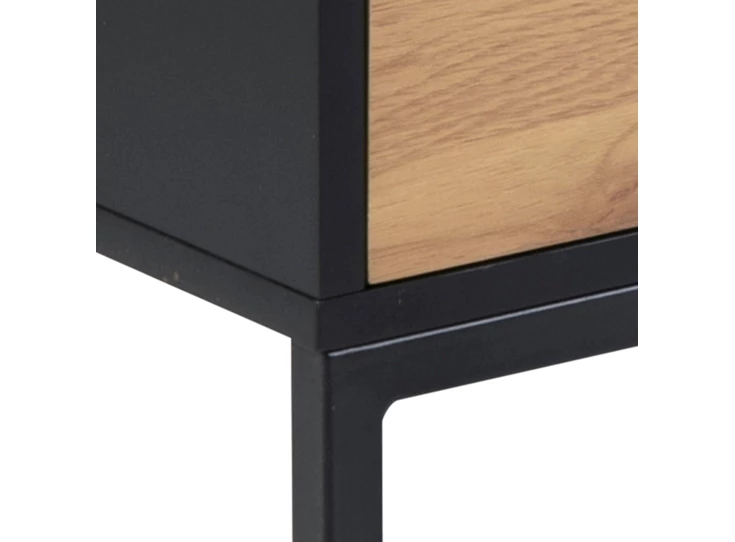 81691 seaford televisiemeubel zwart hout 2 deuren 1 lade 1 open vak detail