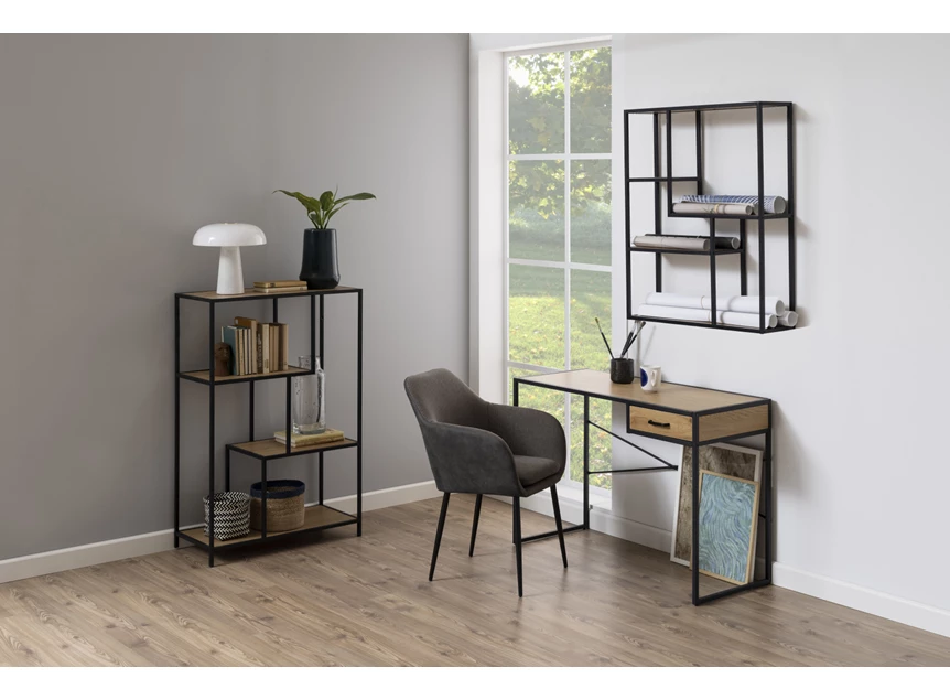 81316 seaford bureau zwart metaal natuur hout lade sfeerbeeld