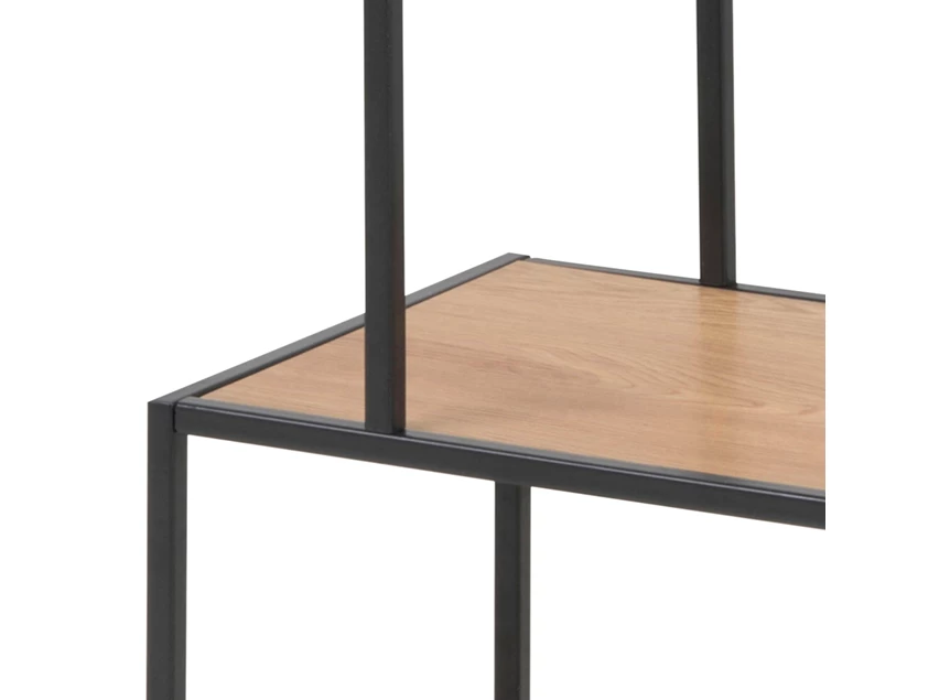 89164 seaford rek assymetrisch wilde eik zwart metaal laag detail