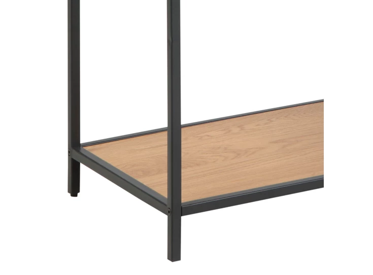 90941 seaford rek wilde eik zwart metaal hoog 6 planken detail