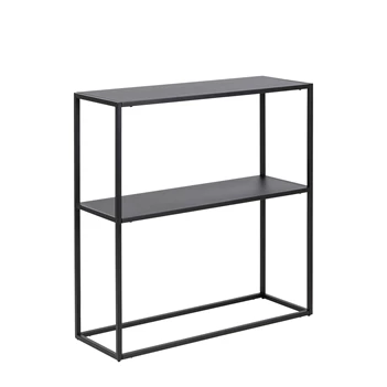 88323 newton console rekje zwart metaal actona schuin vooraanzicht