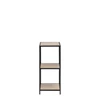 80036 seaford rek zwart metaal wilde eik 3 planken laag vooraanzicht