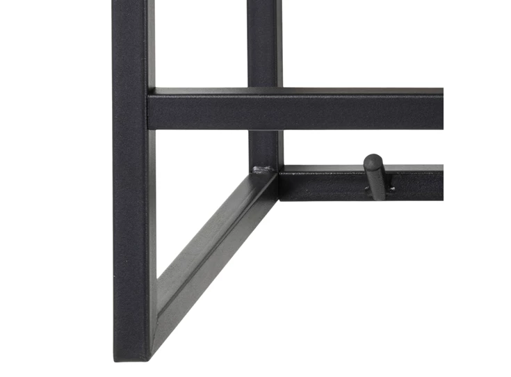 94340 seaford kapstok groot zwart wilde eik 7 haken plank detail