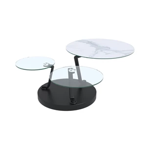 Salontafel Boussole glas combi marmerkeramiek