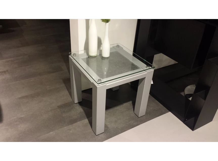 Bijzettafel Square vierkant transparant glas arduin Joli modern design