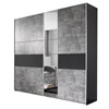 Korbach 5S74 stone grey metallic rauch duits design schuifdeurkast AC027 B218cm