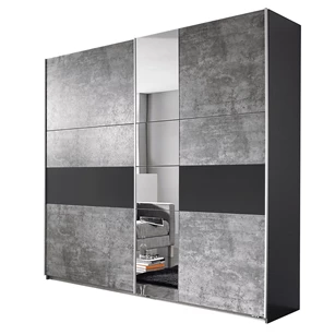 Korbach 5S74 stone grey metallic rauch duits design schuifdeurkast AC027 B218cm