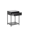 87997 seaford nachttafel zwart metaal met open lade voor