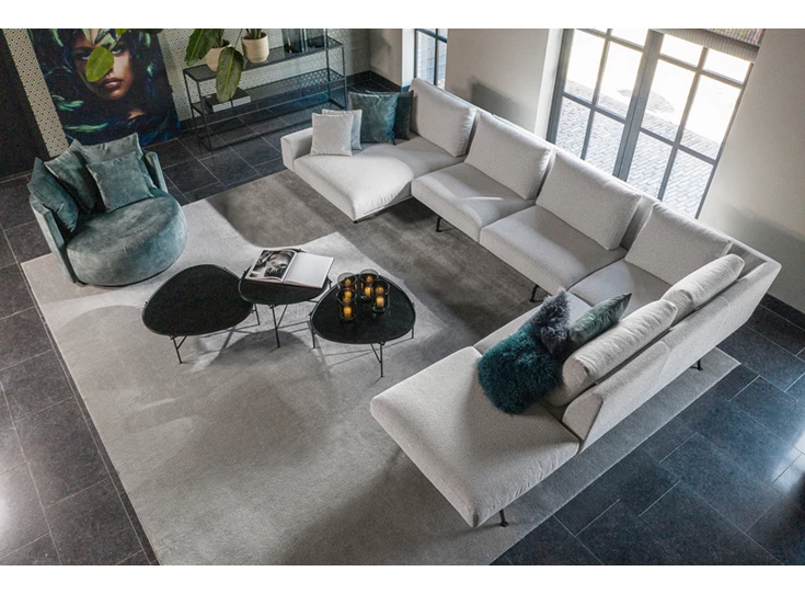 Bovenkant zetel Zico grote hoeksalon stof Passe Partout