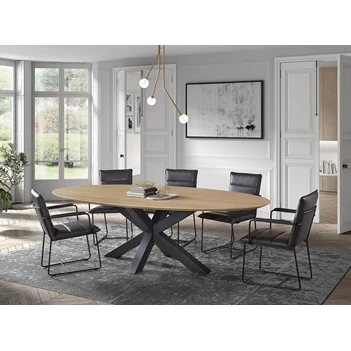 A la carte theuns mte modulaire tafels massieve eik metalen poot