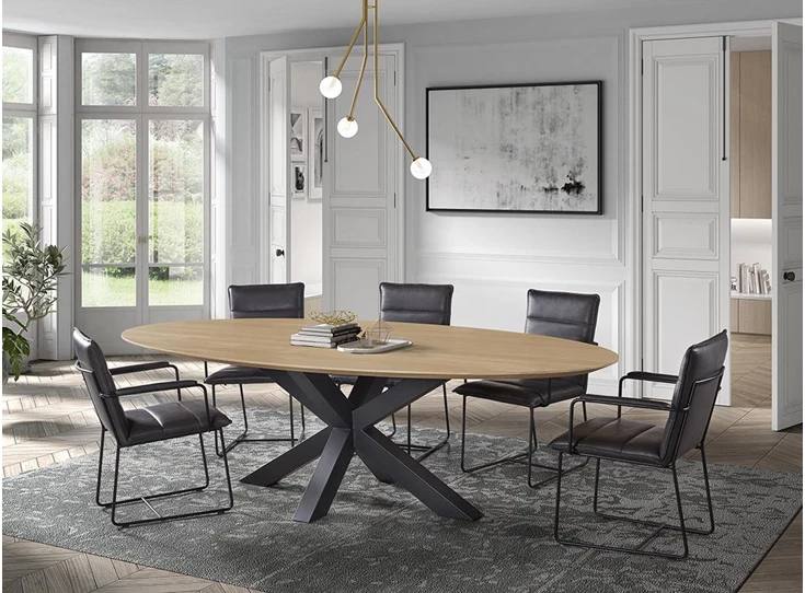 A la carte theuns mte modulaire tafels massieve eik metalen poot