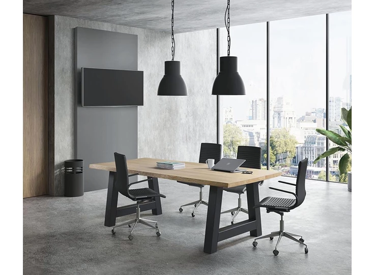 A la carte modulaire tafels massieve eik metalen poot theuns mte