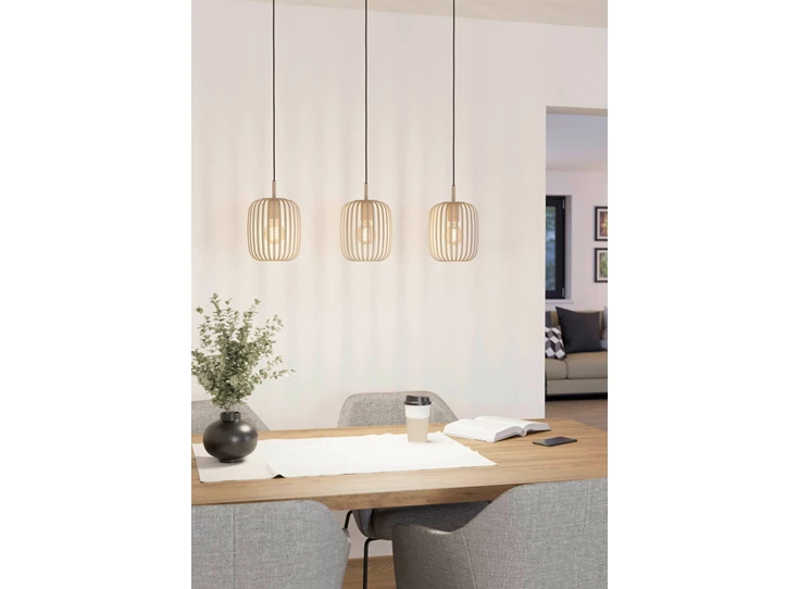 900497 romazzina hanglamp 3 lichtpunten metaal sand eglo sfeerbeeld