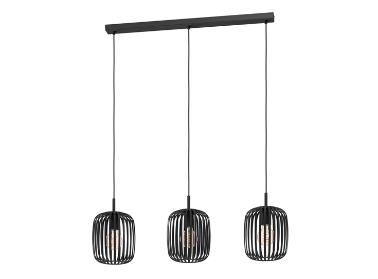 900495 romazzina hanglamp 3 lichtpunten eglo zwart metaal