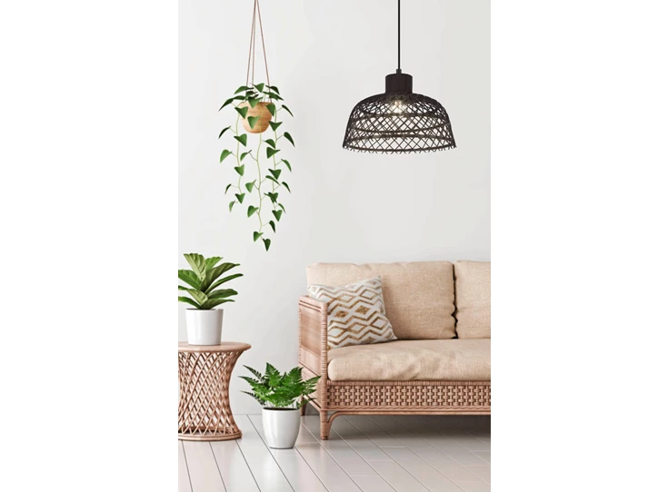 43288 ausnby hanglamp zwart 1 lichtpunt eglo hout sfeerbeeld