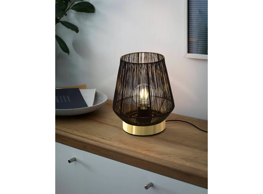 99808 escandidos tafellamp 1 lichtpunt sfeerbeeld eglo zwart staal goud