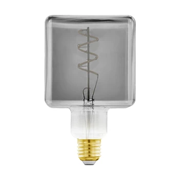 11819 led lamp e27 kubus gerookt zwart glas eglo lichtbron