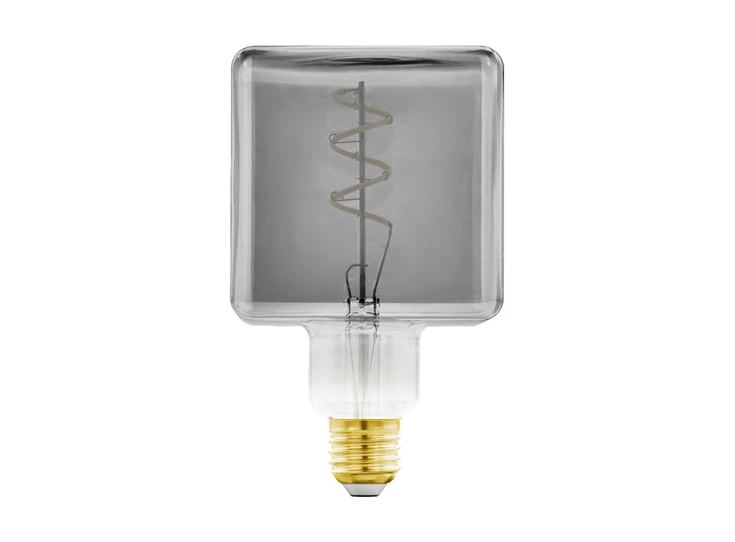 11819 led lamp e27 kubus gerookt zwart glas eglo lichtbron