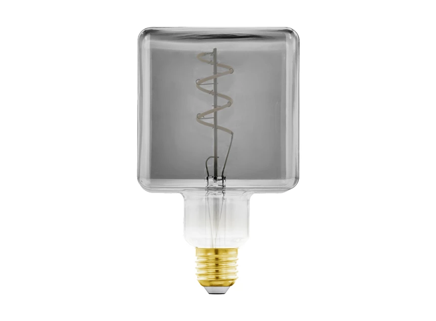 11819 led lamp e27 kubus gerookt zwart glas eglo lichtbron