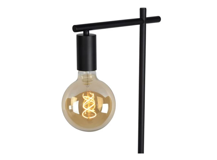 21721-01-30 leanne vloerlamp lucide strak zwart metaal detail lichtbron