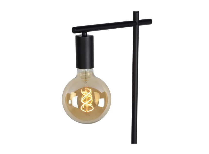 21721-01-30 leanne vloerlamp lucide strak zwart metaal detail lichtbron