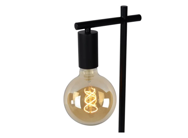 21521-01-30 leanne tafellamp lucide strak modern zwart metaal detail lichtbron