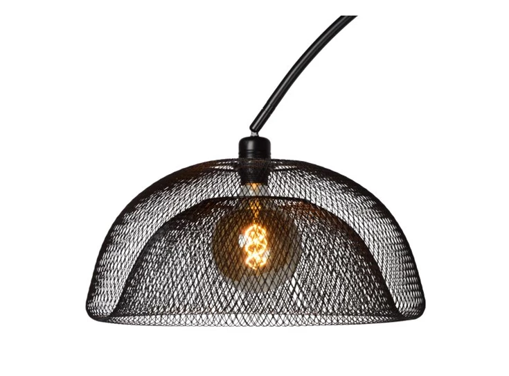 30773-01-30 mesh vloerlamp lucide staal marmer voet e27 detail kap