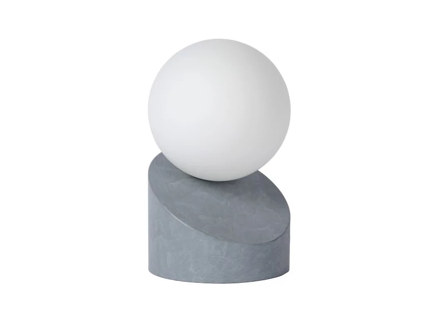 45561-01-36 tafellamp len lucide opaal glas metalen voet grijs G9