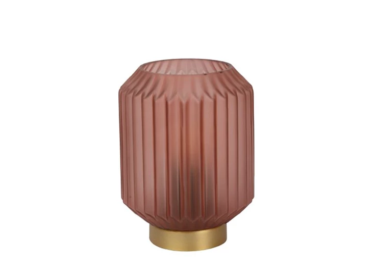 45595-01-66 sueno tafellamp roze E14 lucide mat glas messing voet