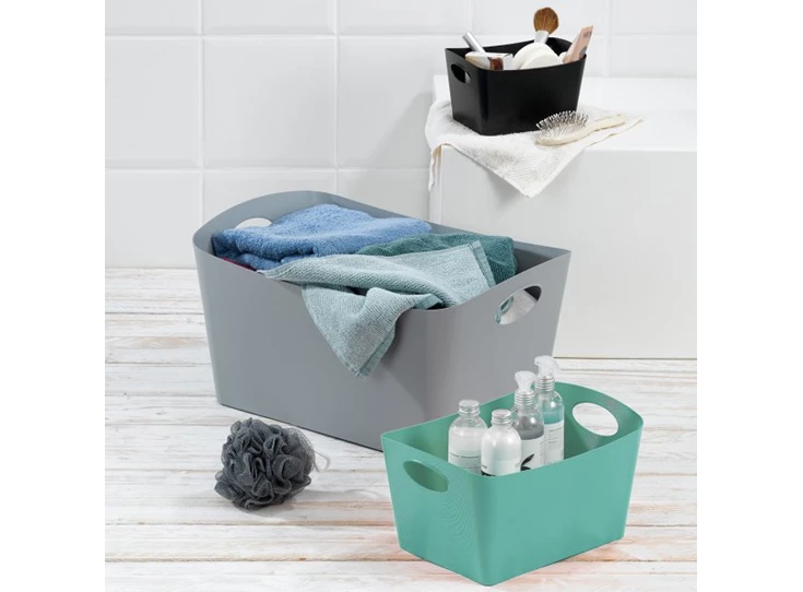 Boxxx M medium koziol opbergen mand handvaten was speelgoed ondergoed cool grey koel grijs
