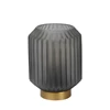 45595-01-51 sueno tafellamp mat grijs lucide geribbeld glas e14 messing