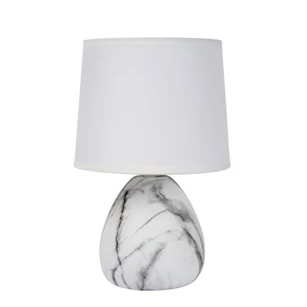 47508-81-31 marmo tafellamp lucide wit keramiek linnen kap marmerlook e14