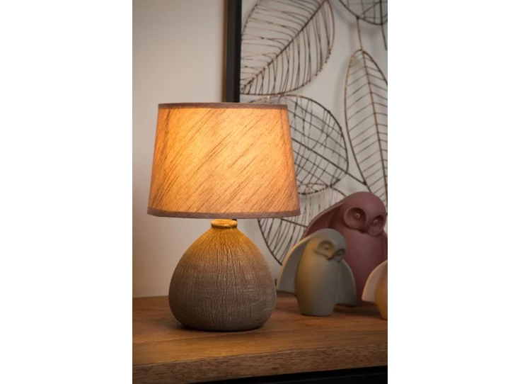 47506-81-43 ramzi tafellamp bruin lucide e14 keramiek sfeerbeeld