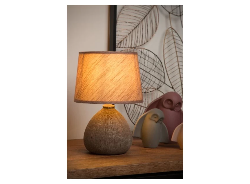 47506-81-43 ramzi tafellamp bruin lucide e14 keramiek sfeerbeeld