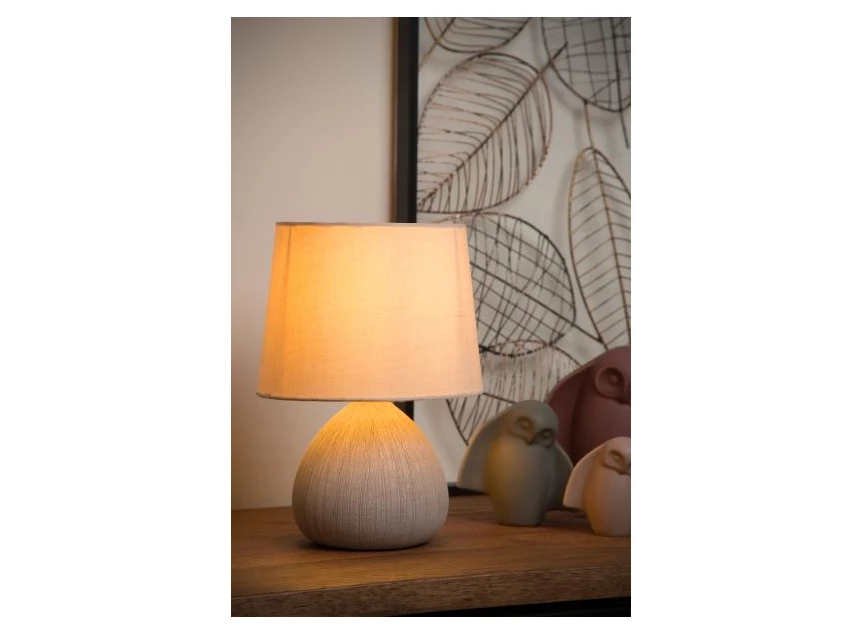 47506-81-38 ramzi tafellamp beige lucide e14 keramiek sfeerbeeld