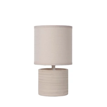 47502-81-38 greasby lucide tafellamp beige keramiek katoenen kap