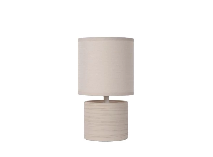 47502-81-38 greasby lucide tafellamp beige keramiek katoenen kap
