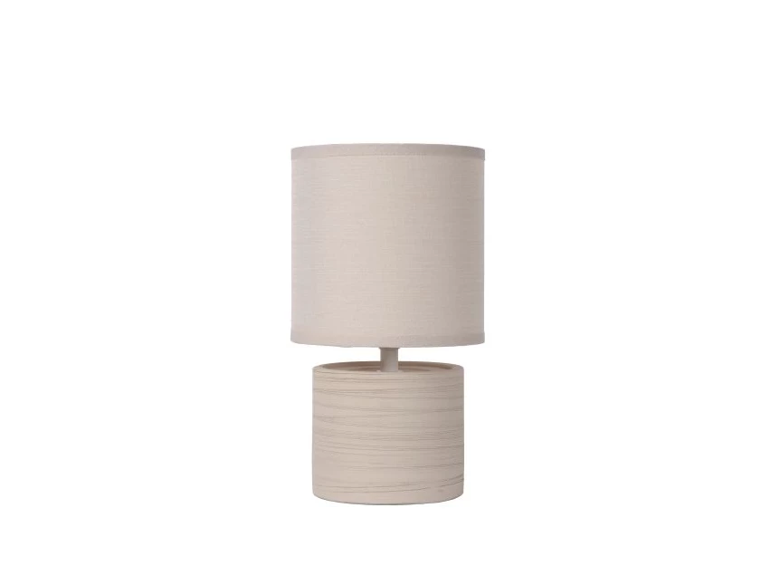 47502-81-38 greasby lucide tafellamp beige keramiek katoenen kap