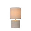 47502-81-38 greasby lucide tafellamp beige keramiek katoenen kap brandend
