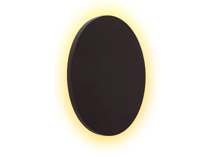 77285-05-43 wandlamp glimpse bruine schijf 14cm lucide led leder brandend