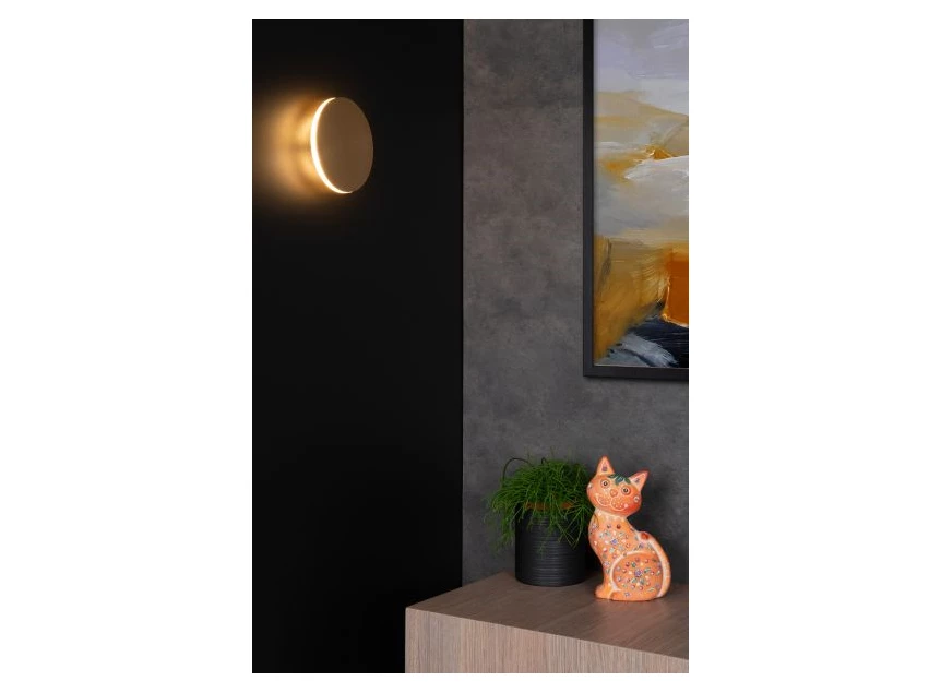 46201-06-02 eklyps wandlamp Ø15 cm lucide goud messing LED sfeerbeeld