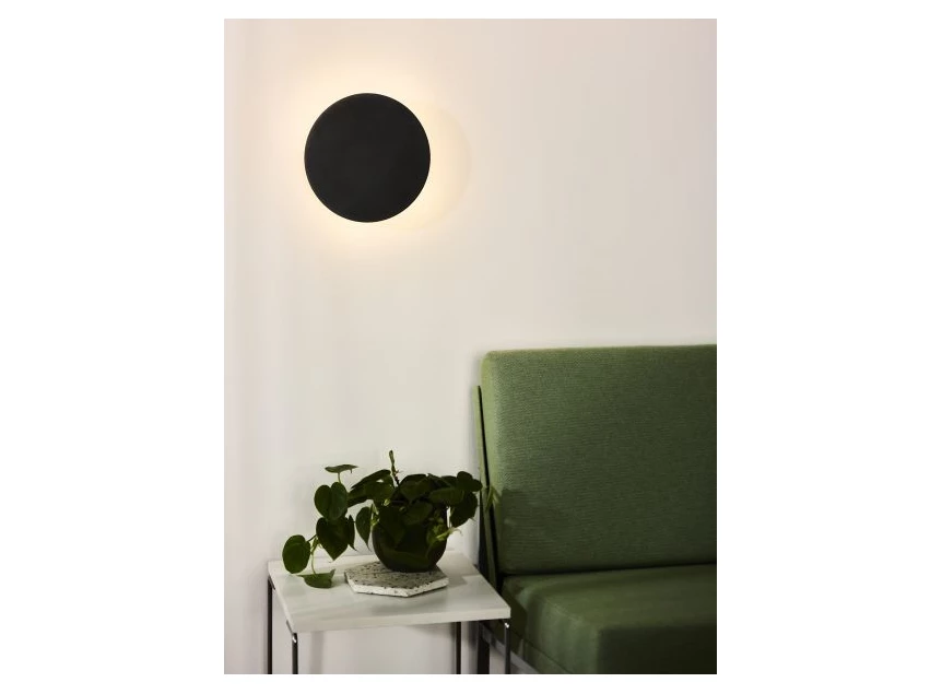 46201-08-30 eklyps wandlamp zwart lucide Ø 25cm LED 8W sfeerbeeld