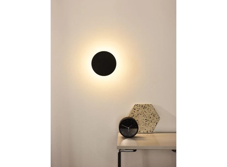 46201-06-30 eklyps wandlamp zwart lucide Ø 15cm LED 6W sfeerbeeld